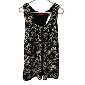Elle sleeveless tank top XL black white floral whimsigoth goth feminine peasant